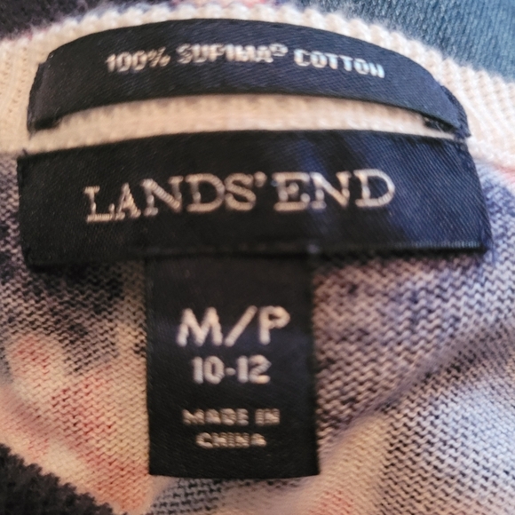 Land's End Blue and Red Floral Cardigan Sz.PM - Picture 7 of 7